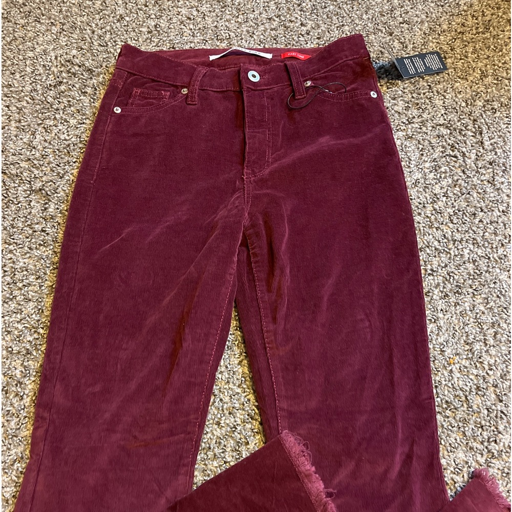 Size 1/25 Red Corduroy flare jeans.